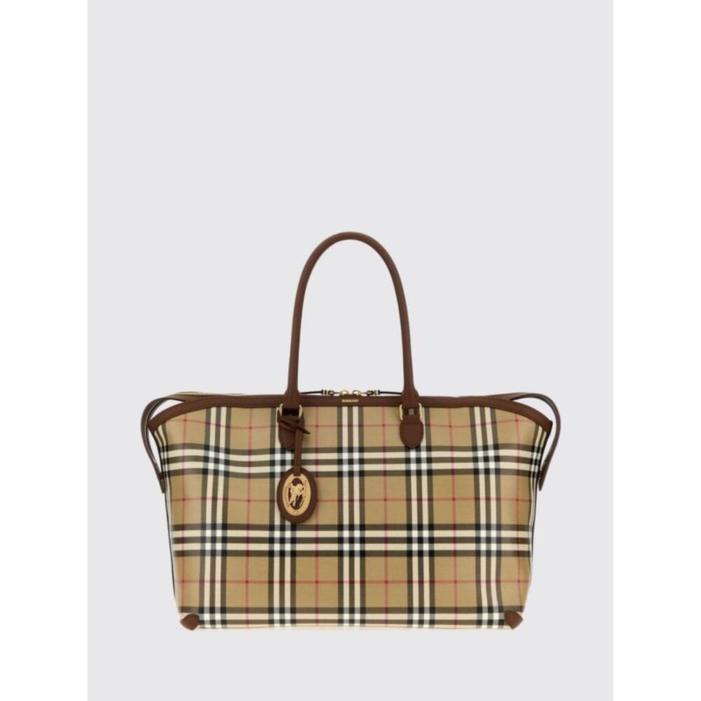 Burberry Women Burberry Medium Vintage Check Coated Cotton Tote Bag